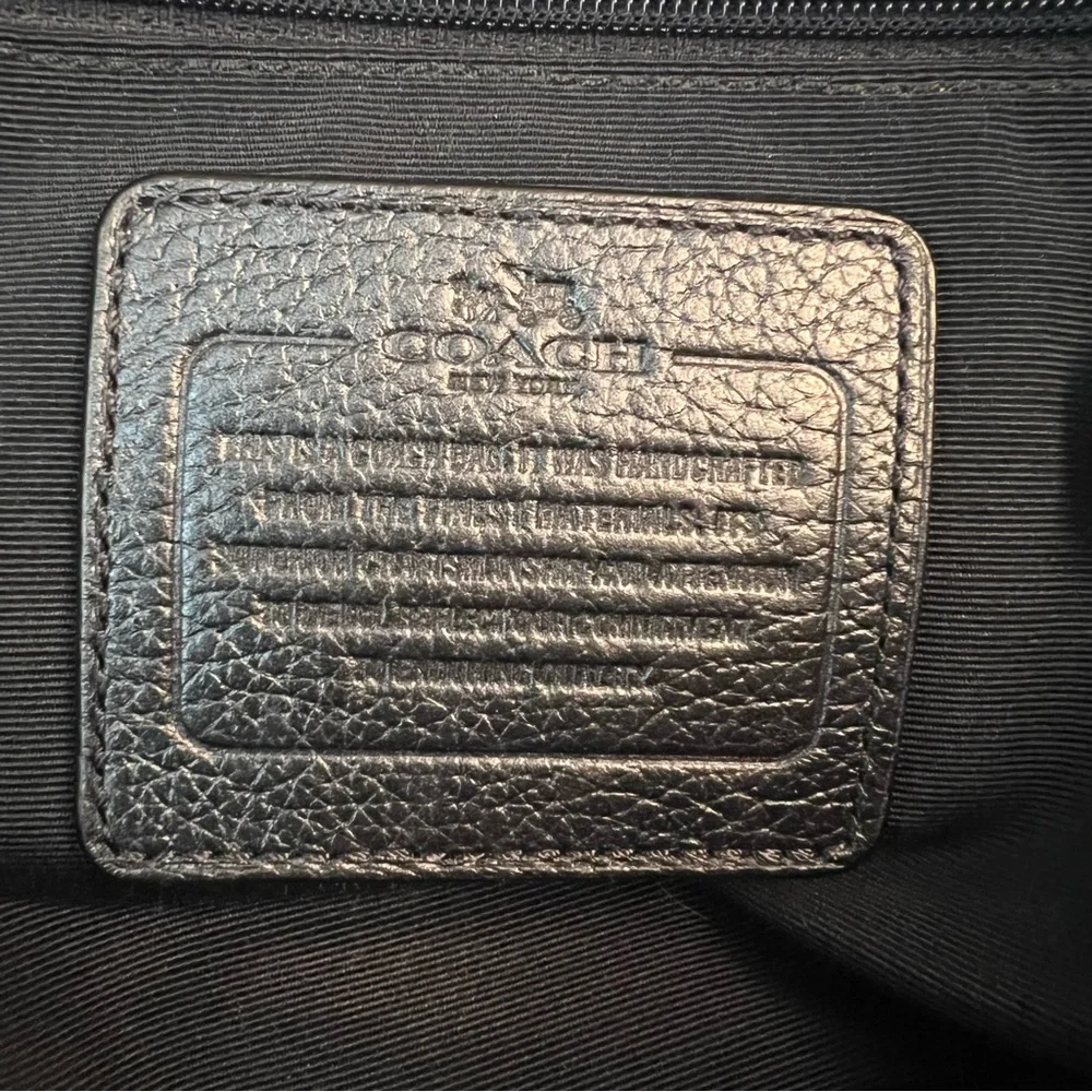 COACH Mickie Satchel Pearlised Blue Leather